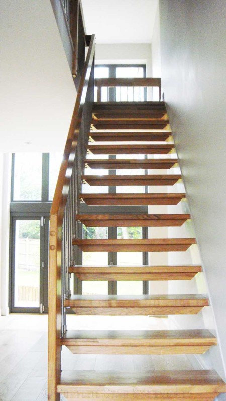 Bespoke Timber Staircase Crowborough - floating timber staircase in oak