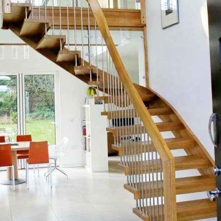 Timber Staircase Lyndhurst with solid Oak Treads