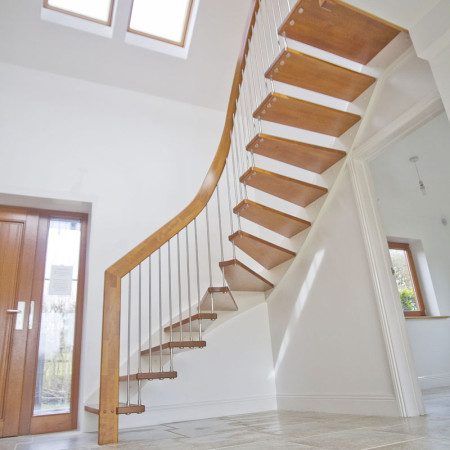 Timber Staircase Ringwood in a floating style in beech - click for pics