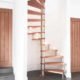 timber tread spiral in curved wall