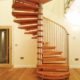 oak tread spiral staircase on a timber floor