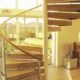 large domestic spiral stair Infront of window