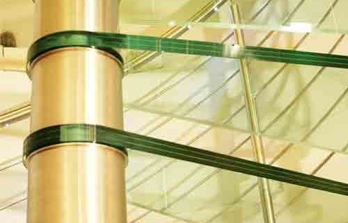 stainless steel centre column on a spiral staircase