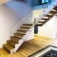 quarter turn staircase with frameless glass balustrade