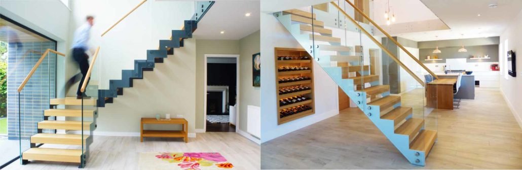 2 pictures of the model 500 modern staircase