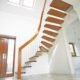 quarter turn staircase with open risers and floating feel