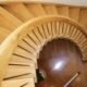 curving handrail in oak