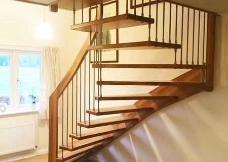 floating wooden stair