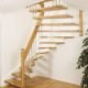 floating staircase with open treads with white wall background