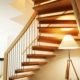 underneath an open floating timber staircase