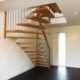 floating wooden staircase with open risers