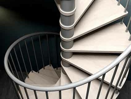 looking down on the C20 kit spiral wooden treads