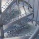 close up of steps of the exterior zink spiral stair