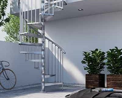 Outdoor kit spiral staircase - the Exterior-Zink-Spiral-Staircase
