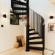 black domestic spiral with steel steps