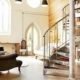 rustic spiral stair in a church