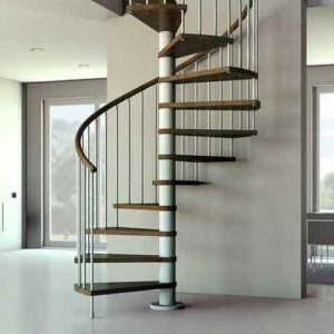 C20 kit spiral staircase leading up to a mezzanine level