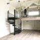 barn conversion and mezzanine with black spiral