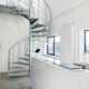 galvanised spiral staircase a office setting