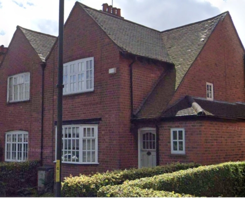 red brick front of house