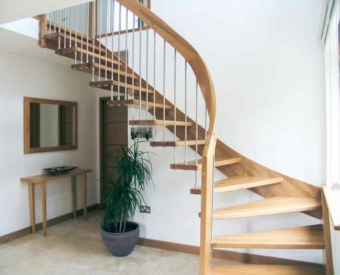 open riser stair in a hallway