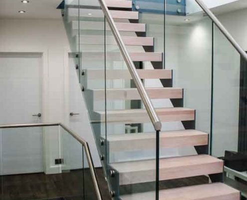 straight flight open riser stair