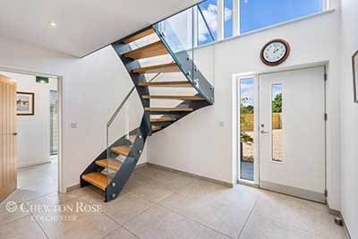 half turn model 500 staircase with oak treads in new build house