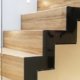 oak steps and risers and black stringer stair