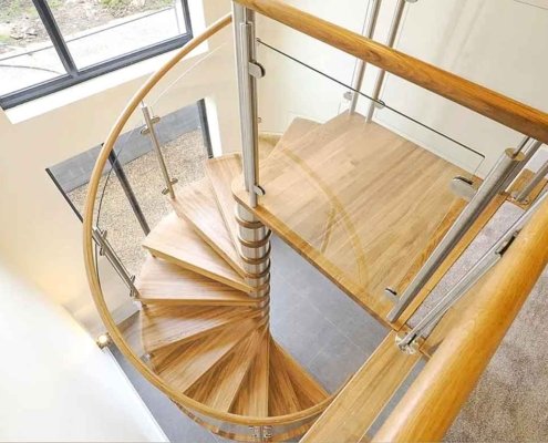 Domestic-spiral-stair-in-oak-and-glass-for-a-new-house-in-canterbury