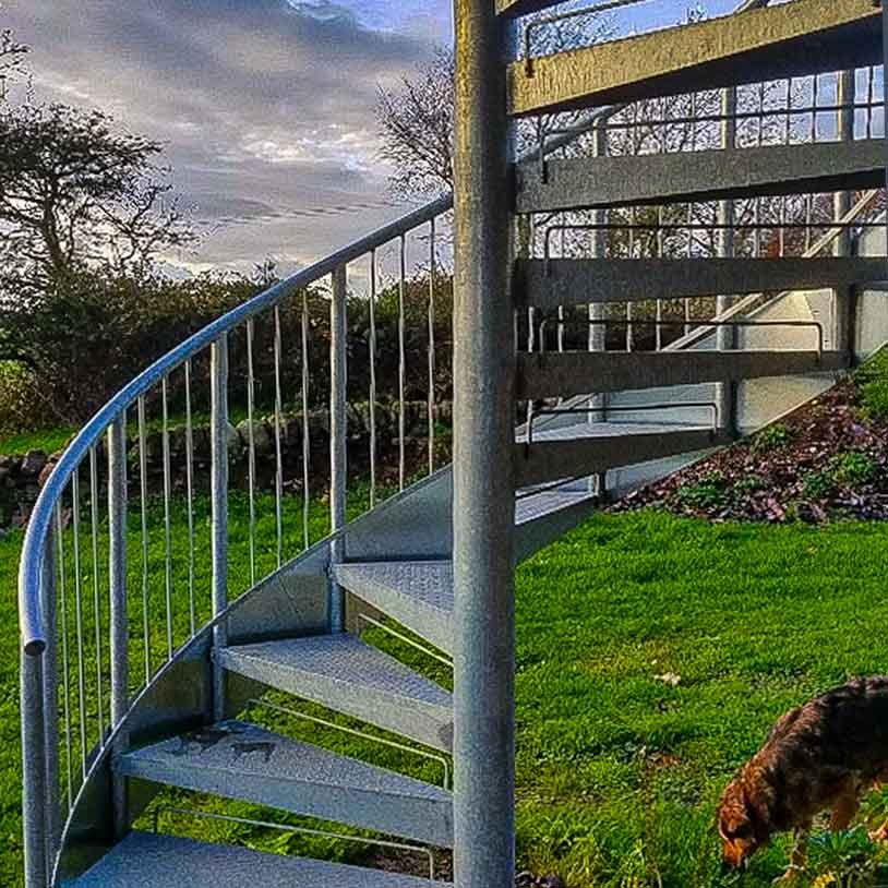 Outdoor-Spiral-Stair-Montrose-in-a-garden Outdoor-Spiral-Stair-Montrose-in-a-garden
